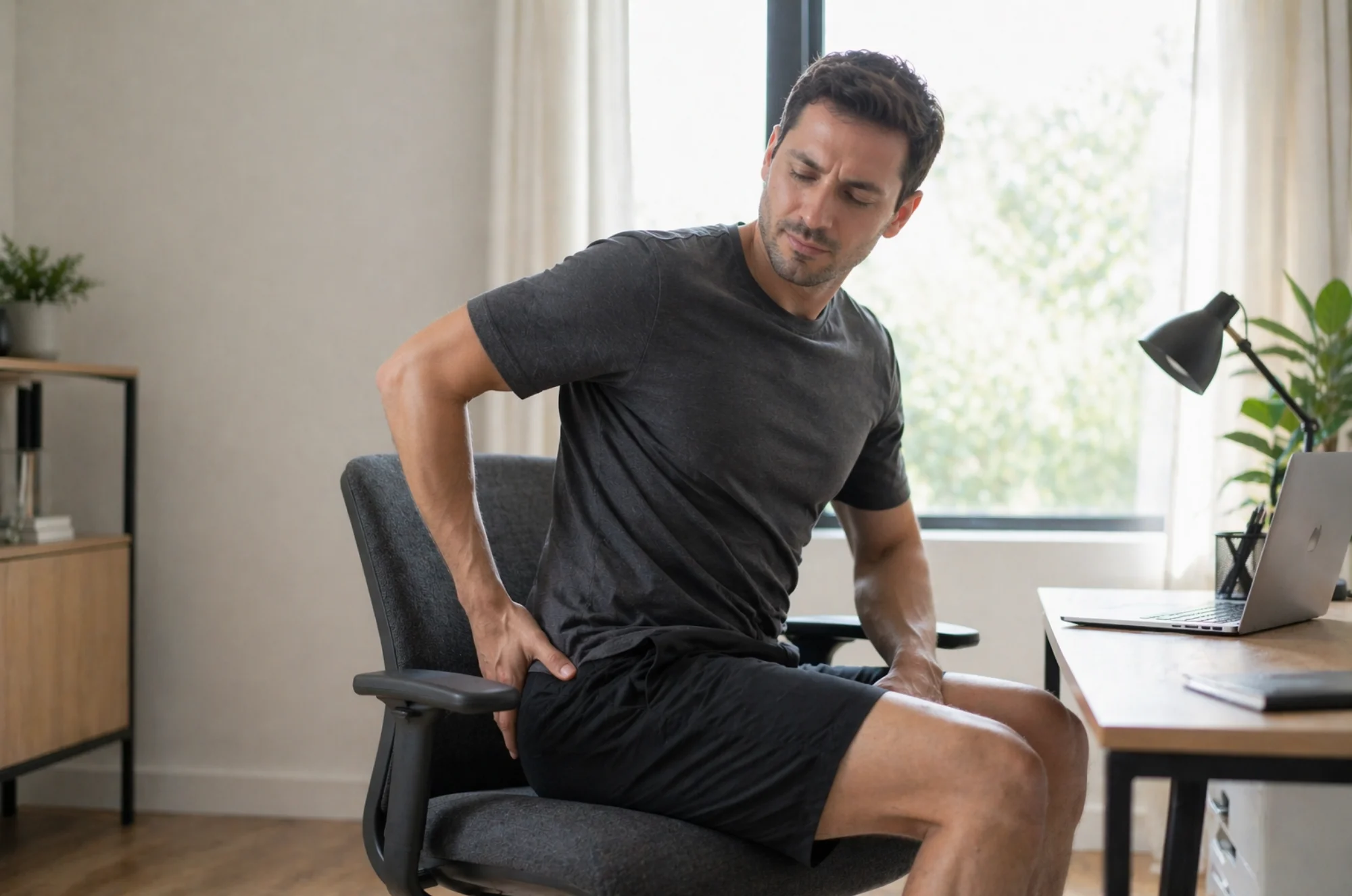 Man experiencing lower back pain